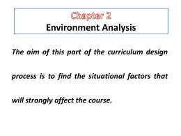 Chapter 2 Environment Analysis
