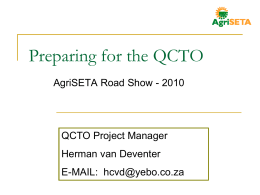 Preparing for the QCTO