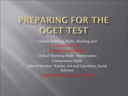 PREPARING FOR THE OGET TEST