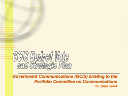 Communication Strategy - Parliamentary Monitoring Group