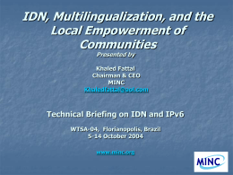 KF MINC ICANN IDN workshop, Kuala Lumpur July 21