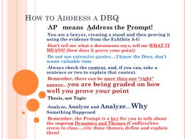 How to Address a DBQ