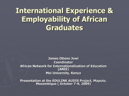 International Experience & Employability of African …