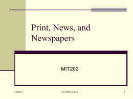 News and Newspapers