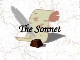 The Sonnet - SCF Faculty Site Homepage