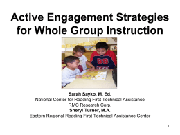Active Engagement Strategies for Whole Group …