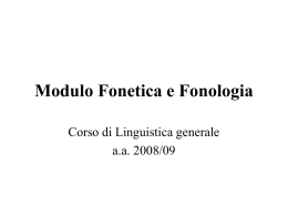 Modulo Fonetica e Fonologia