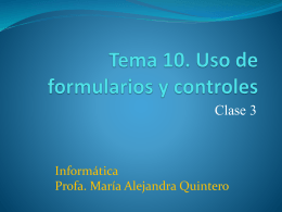 Tema 10. Uso de formularios y controles