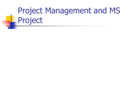 Project Management and MS Project - COB Home