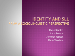Language and Identity from a sociolinguistic perspective