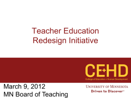 Teacher Education Redesign Initiative