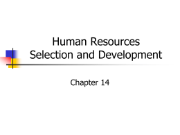 Human Resources Selection and Development