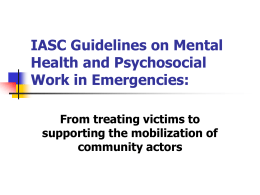 IASC Guidelines on Mental Health and Psychosocial …