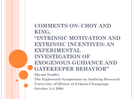 Comments on: Choy and King, “Intrinsic Motivation and