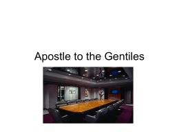 Apostle to the Gentiles - Gateway Christian Fellowship