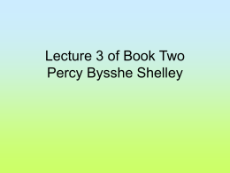 Lecture 3 of book 2 Percy Bysshe Shelley