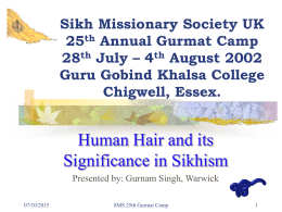Sikh Studies Circle Vaisakhi 2002 Seminar 20th April 2002