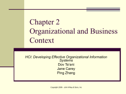 Chapter 2 Organizational and Business Context