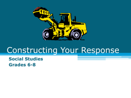 Constructing Your Response