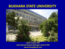 BUKHARA STATE UNIVERSITY - Universidade de Santiago …