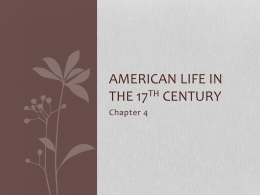 American Life in the 17th Century