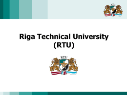 Riga Technical University Faculty of Architecture and