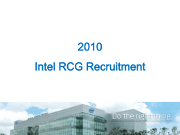 2010 Intel RCG Recruitment