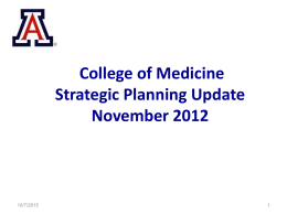University of Arizona Healthcare Strategic Planning