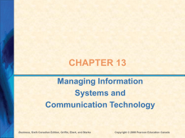 Ch 13 - Info Systems and Communication