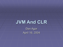 JVM And CLR - Union College