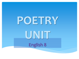 POETRY UNIT 2004 - South Eastern School District