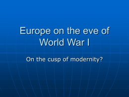 Europe on the eve of World War I