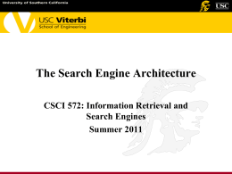 CSCI 572: Information Retrieval and Search Engines