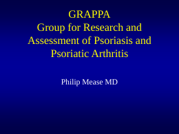 First International Psoriatic Arthritis Working Group