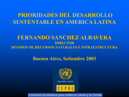 Prioridades del desarrollo sustentable en America Latina