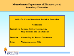 Massachusetts Department of Elementary and …