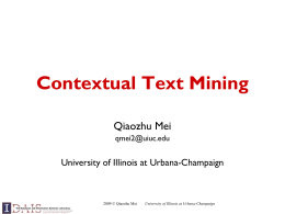Contextual Text Mining - University of Michigan
