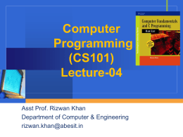 Computer Programming (CS101)