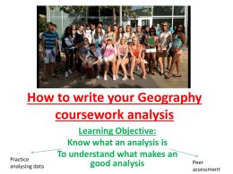 How to write your Geography coursework analysis