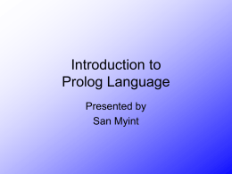 The Prolog Language - University of Rhode Island