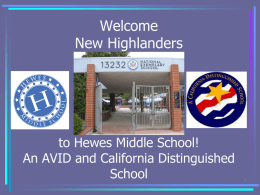 Welcome New and Returning Hewes Parents!