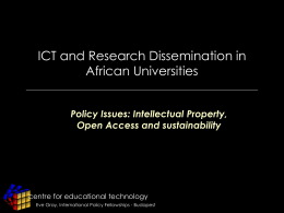 ICTs and Research Dissemination in African Universities