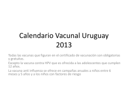 Calendario Vacunal Uruguay 2013
