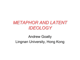 METAPHOR AND LATENT IDEOLOGY - 语言学之家-首页