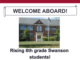 WELCOME TO SWANSON! - Arlington Public Schools
