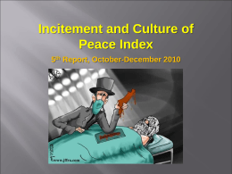 Presentation - Incitement and Culture of Peace Index