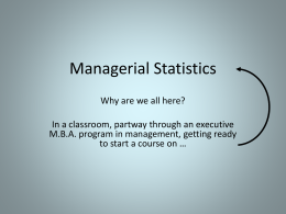 Statistics - Kellogg School of Management