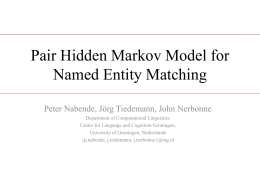 pair Hidden Markov Model for Named Entity Matching