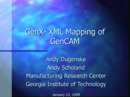 GenX- XML Mapping of GenCAM