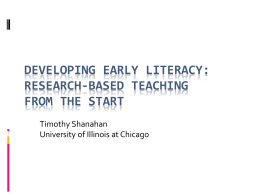 Developing Early Literacy: Researched